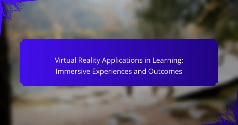 Virtual Reality Applications in Learning: Immersive Experiences and Outcomes