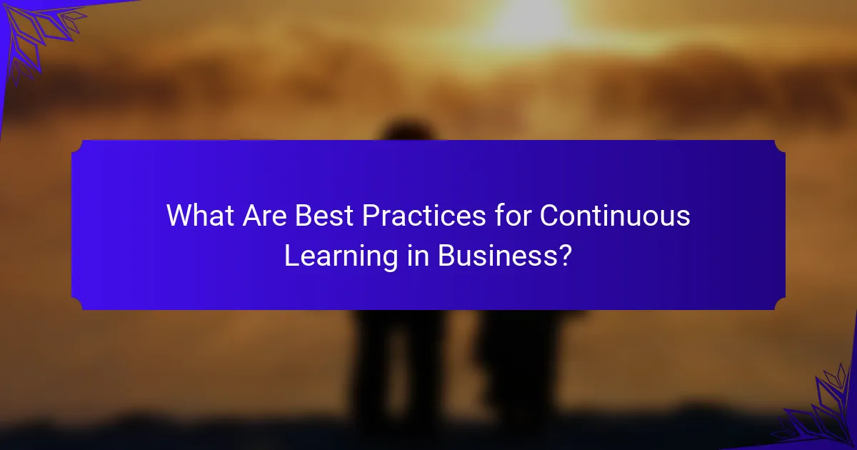 What Are Best Practices for Continuous Learning in Business?