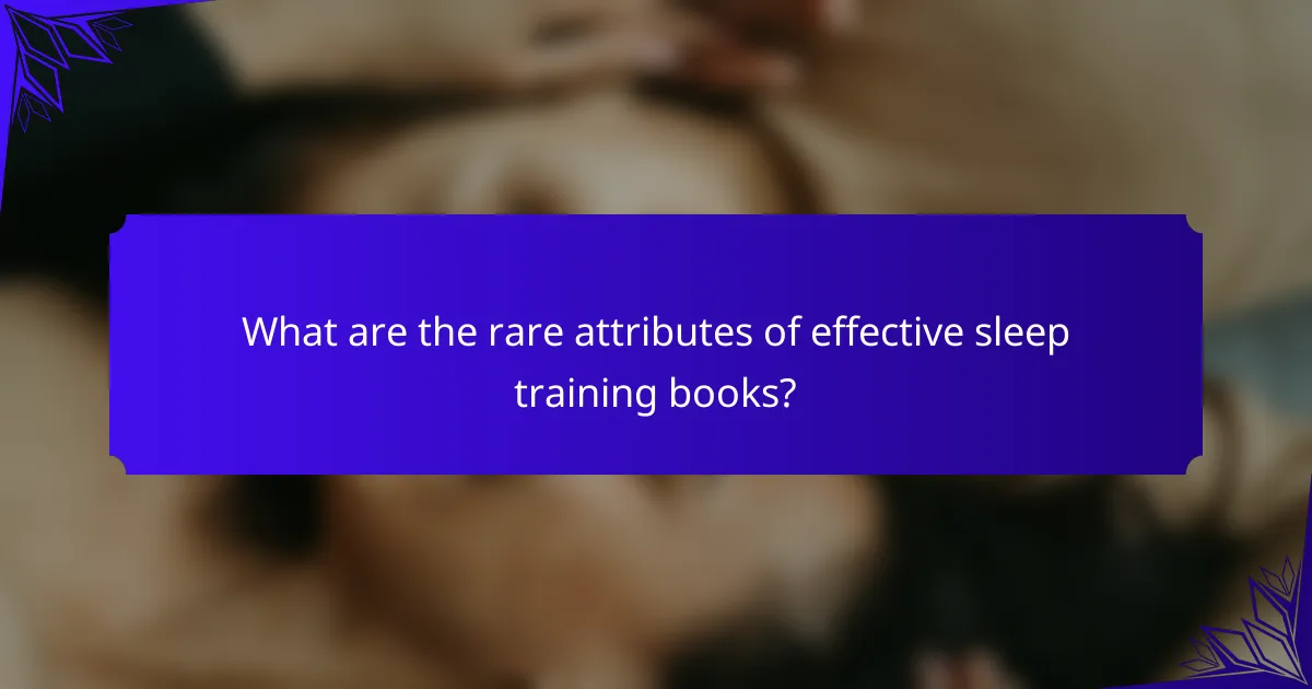 What are the rare attributes of effective sleep training books?