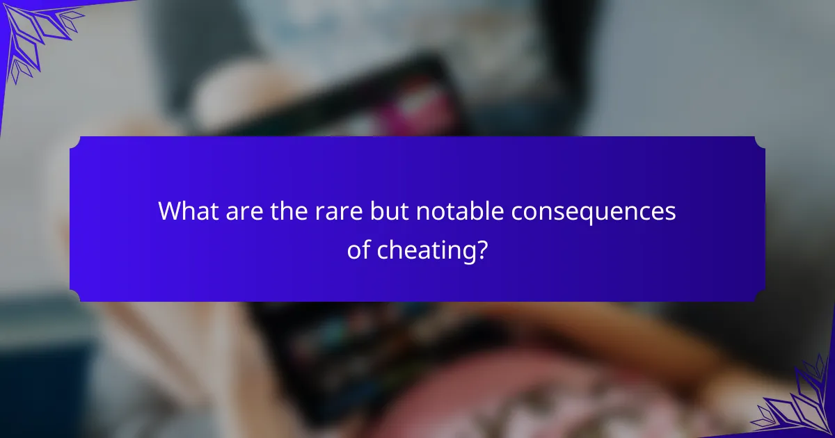 What are the rare but notable consequences of cheating?