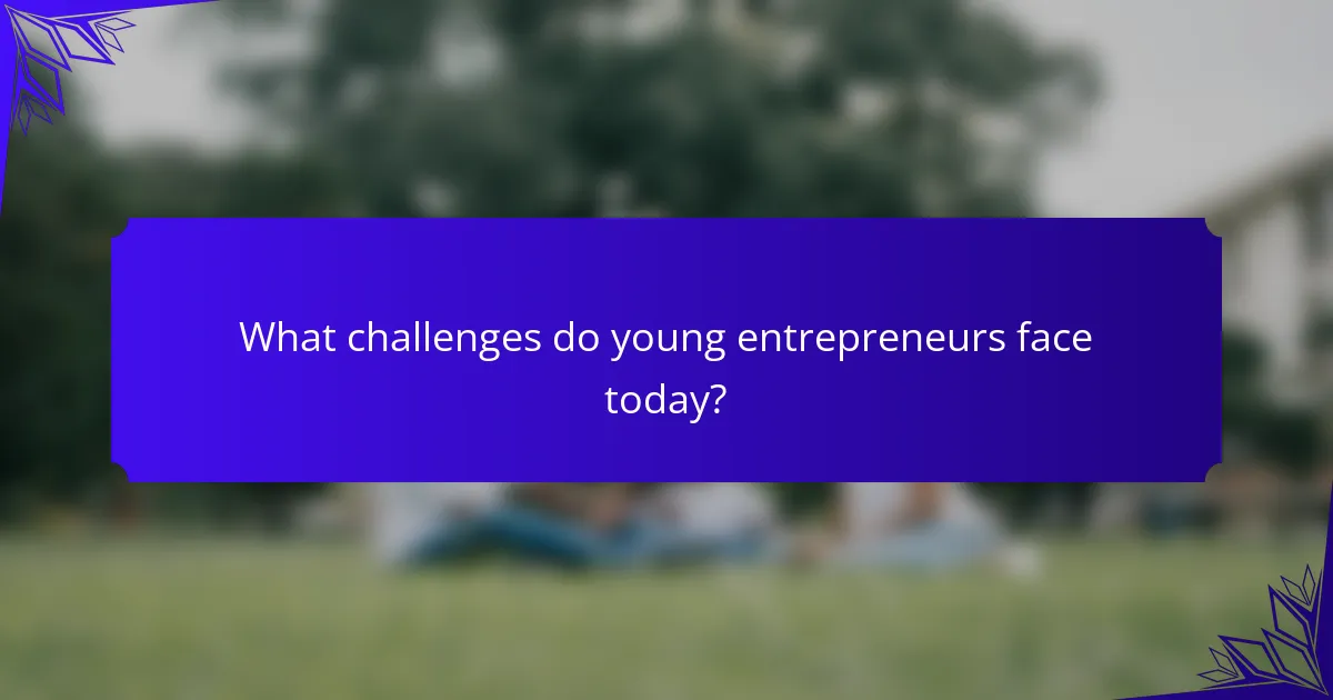 What challenges do young entrepreneurs face today?
