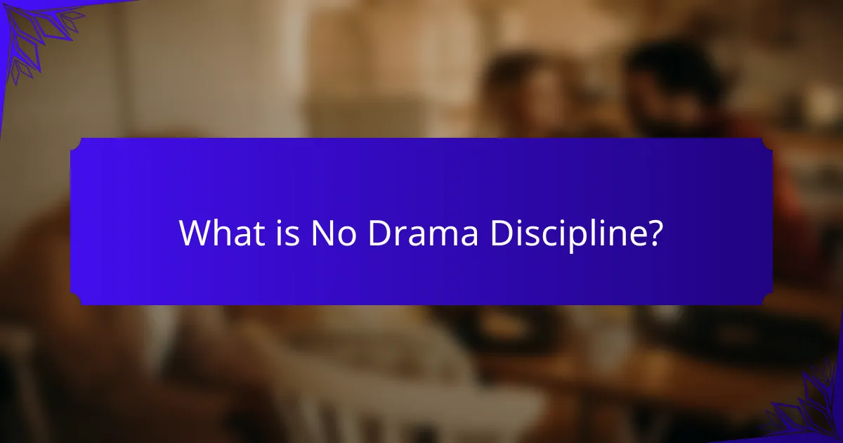 What is No Drama Discipline?
