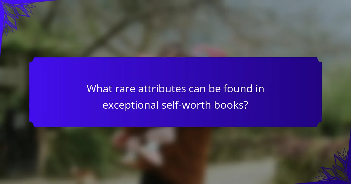 What rare attributes can be found in exceptional self-worth books?