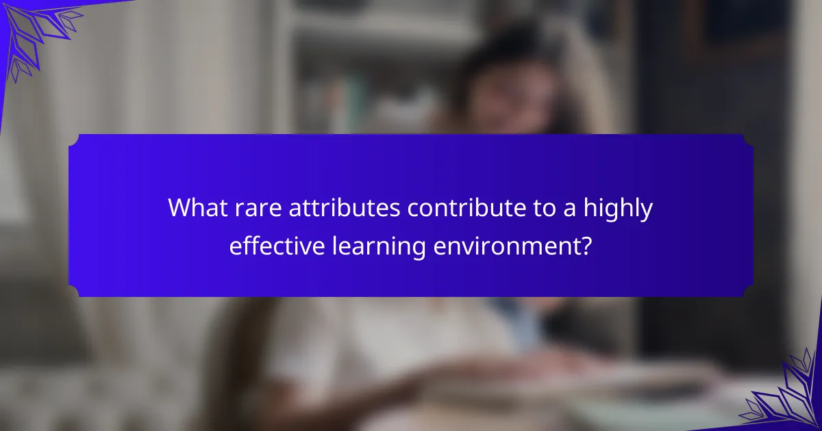 What rare attributes contribute to a highly effective learning environment?