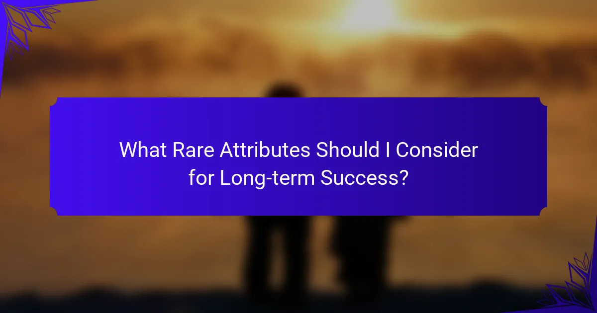 What Rare Attributes Should I Consider for Long-term Success?