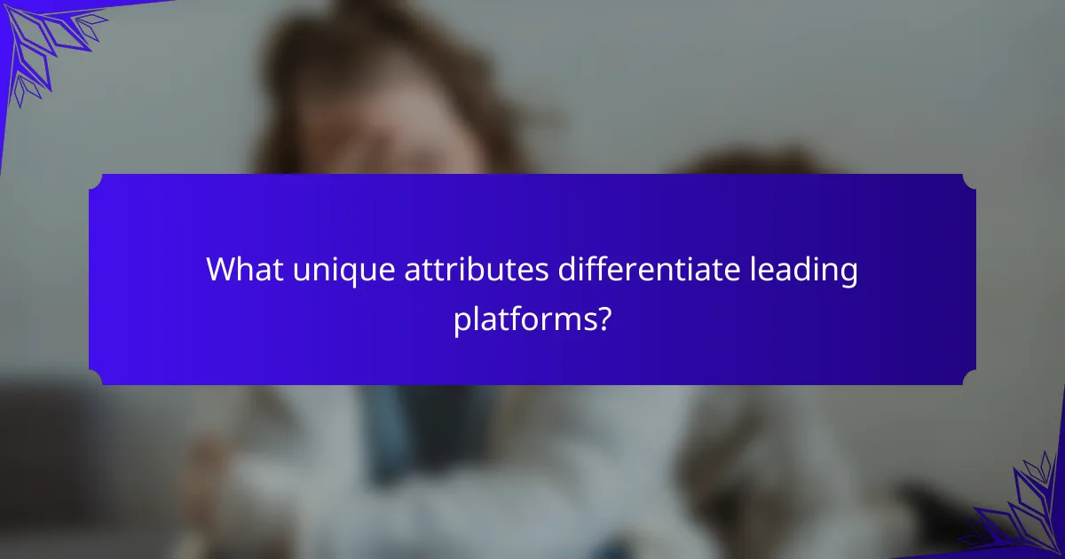 What unique attributes differentiate leading platforms?
