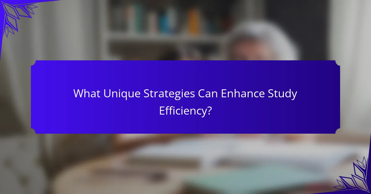 What Unique Strategies Can Enhance Study Efficiency?