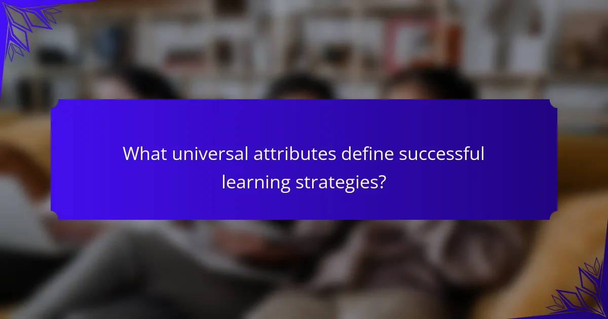 What universal attributes define successful learning strategies?